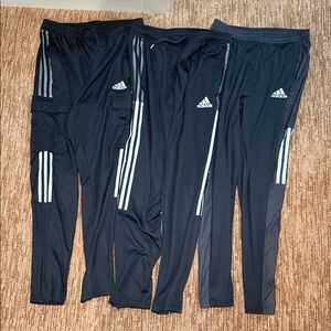Adidas Kids Navy Blue Joggers with White Stripes